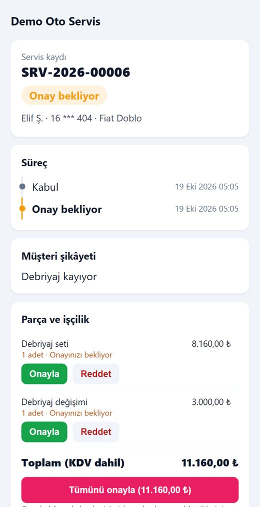 Müşterinin takip linki